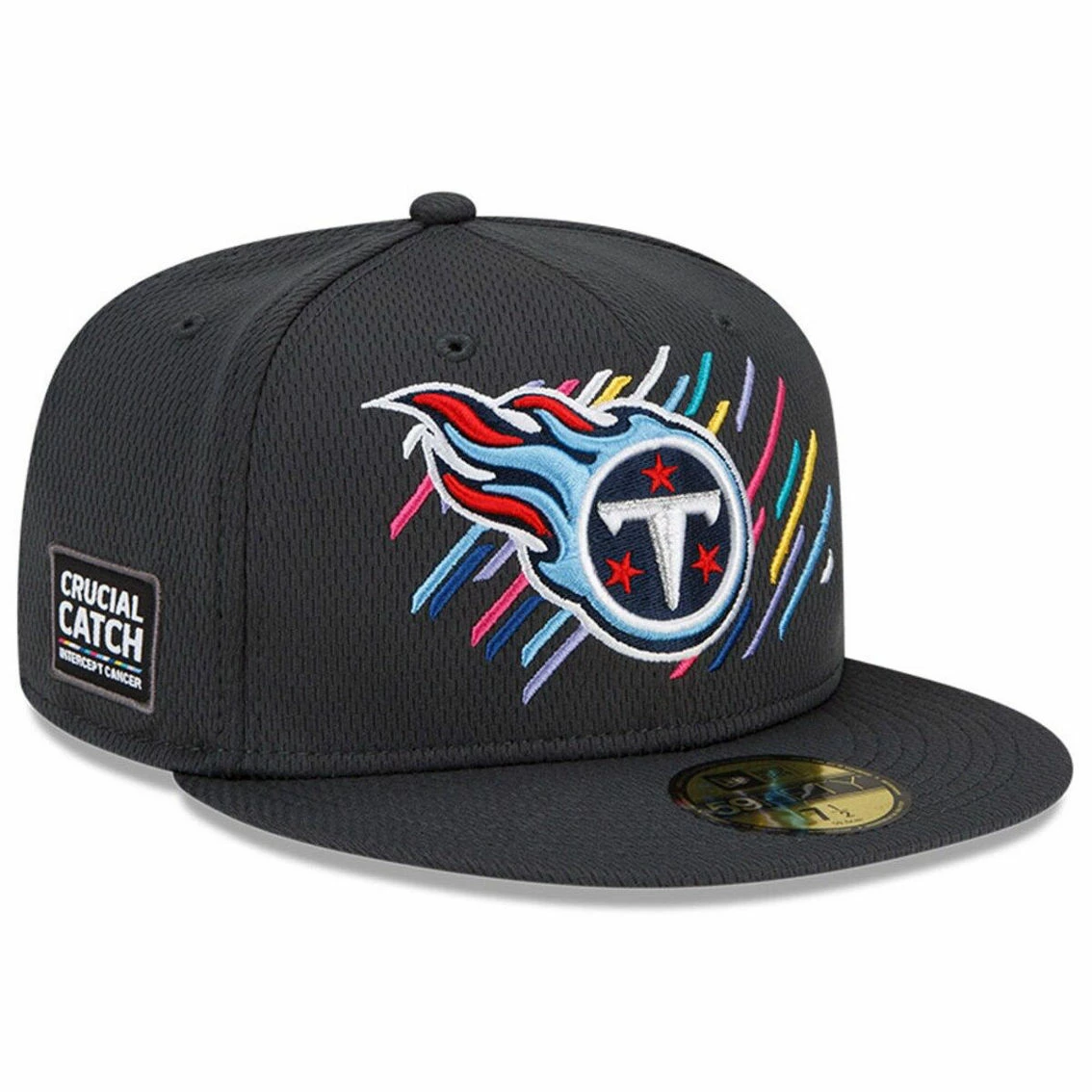 New Era Men's Charcoal Tennessee Titans 2021 NFL Crucial Catch 59FIFTY Fitted Hat 6 New Era Men's Charcoal Tennessee Titans 2021 NFL Crucial Catch 59FIFTY Fitted Hat - Image 4