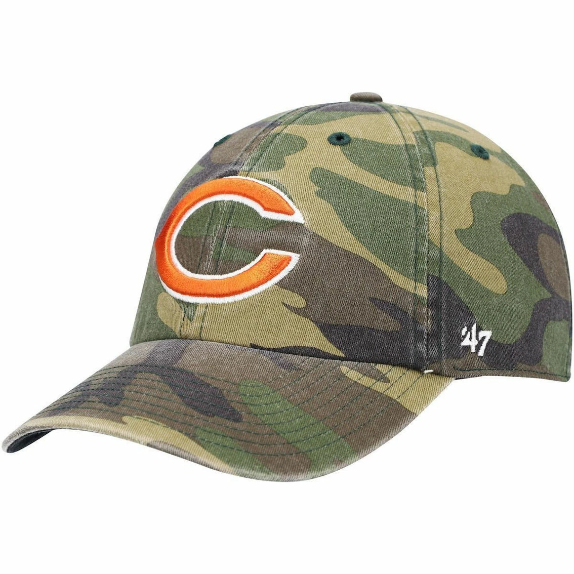 '47 Men's Camo Chicago Bears Logo Woodland Clean Up Adjustable Hat 4 '47 Men's Camo Chicago Bears Logo Woodland Clean Up Adjustable Hat - Image 2