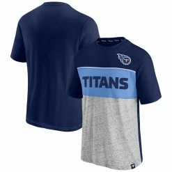 Fanatics Branded Men's Navy/Heathered Gray Tennessee Titans Colorblock T-Shirt