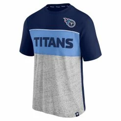 Fanatics Branded Men's Navy/Heathered Gray Tennessee Titans Colorblock T-Shirt -Fanatics DSCO1136770487 1320 ALT2