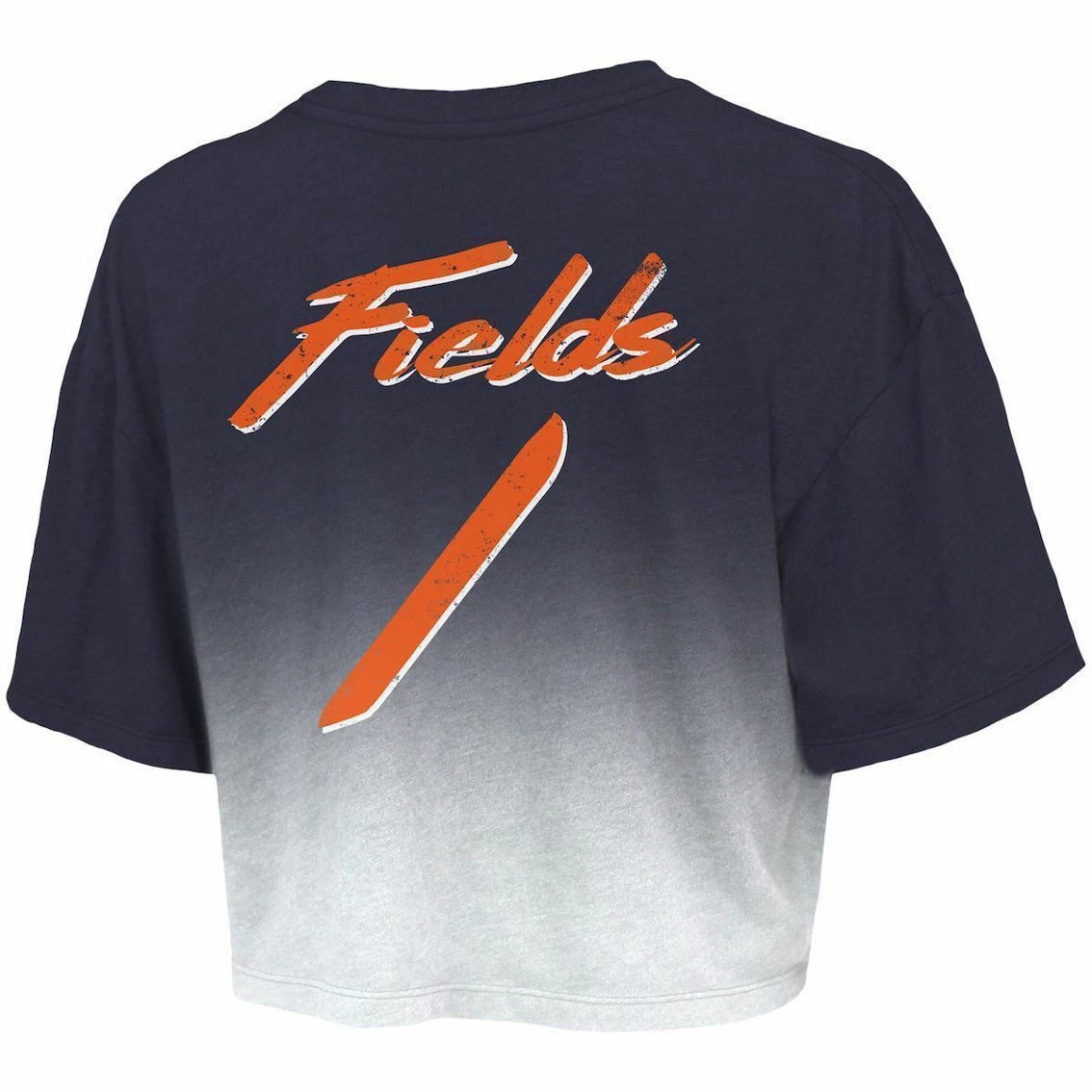 Majestic Threads Women's Threads Justin Fields Navy/White Chicago Bears Drip-Dye Player Name & Number Tri-Blend Crop T-Shirt 6 Majestic Threads Women's Threads Justin Fields Navy/White Chicago Bears Drip-Dye Player Name & Number Tri-Blend Crop T-Shirt - Image 4