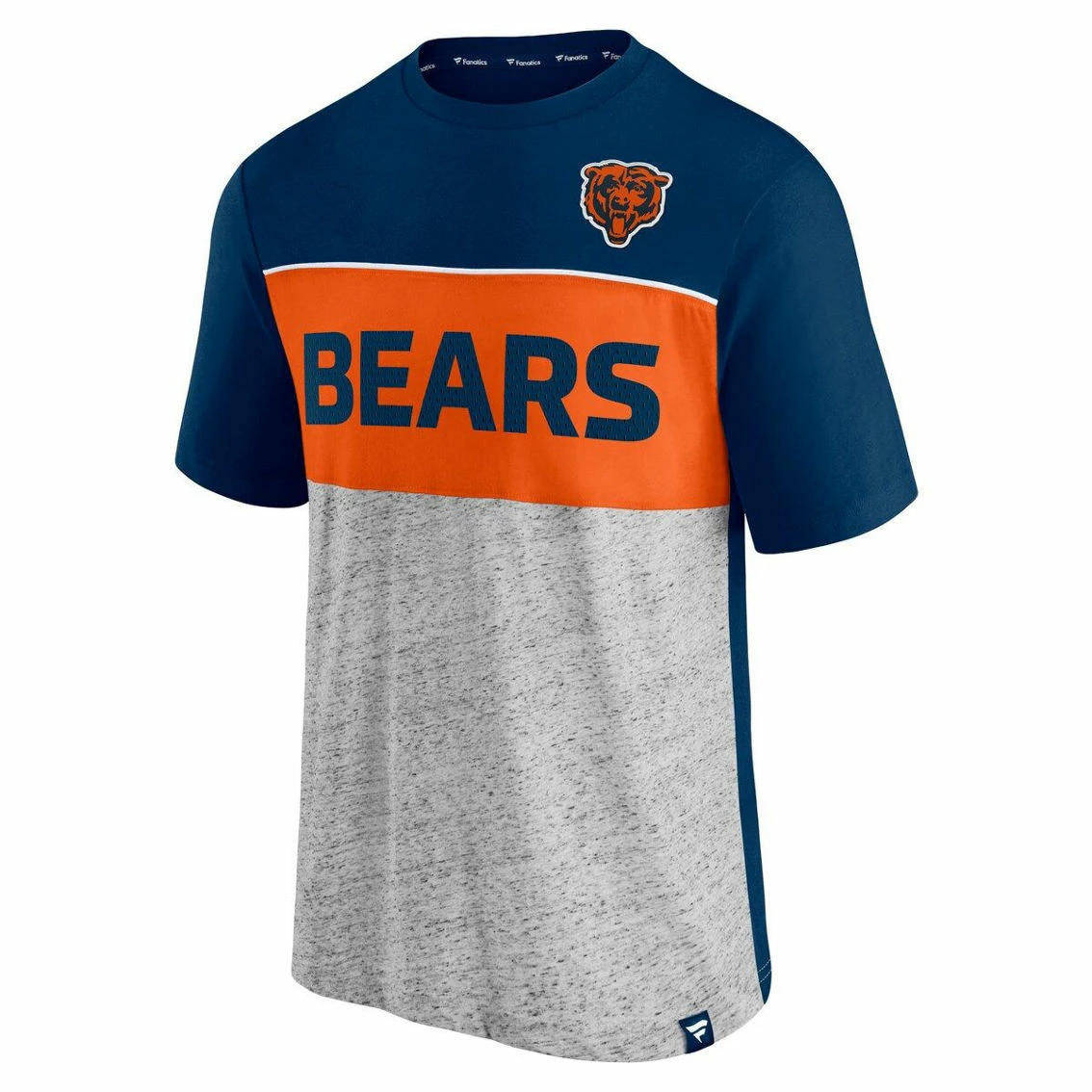 Fanatics Branded Men's Navy/Heathered Gray Chicago Bears Colorblock T-Shirt 5 Fanatics Branded Men's Navy/Heathered Gray Chicago Bears Colorblock T-Shirt - Image 3