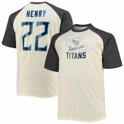 Profile Men's Derrick Henry Oatmeal Tennessee Titans Big & Tall Player Name & Number Raglan T-Shirt