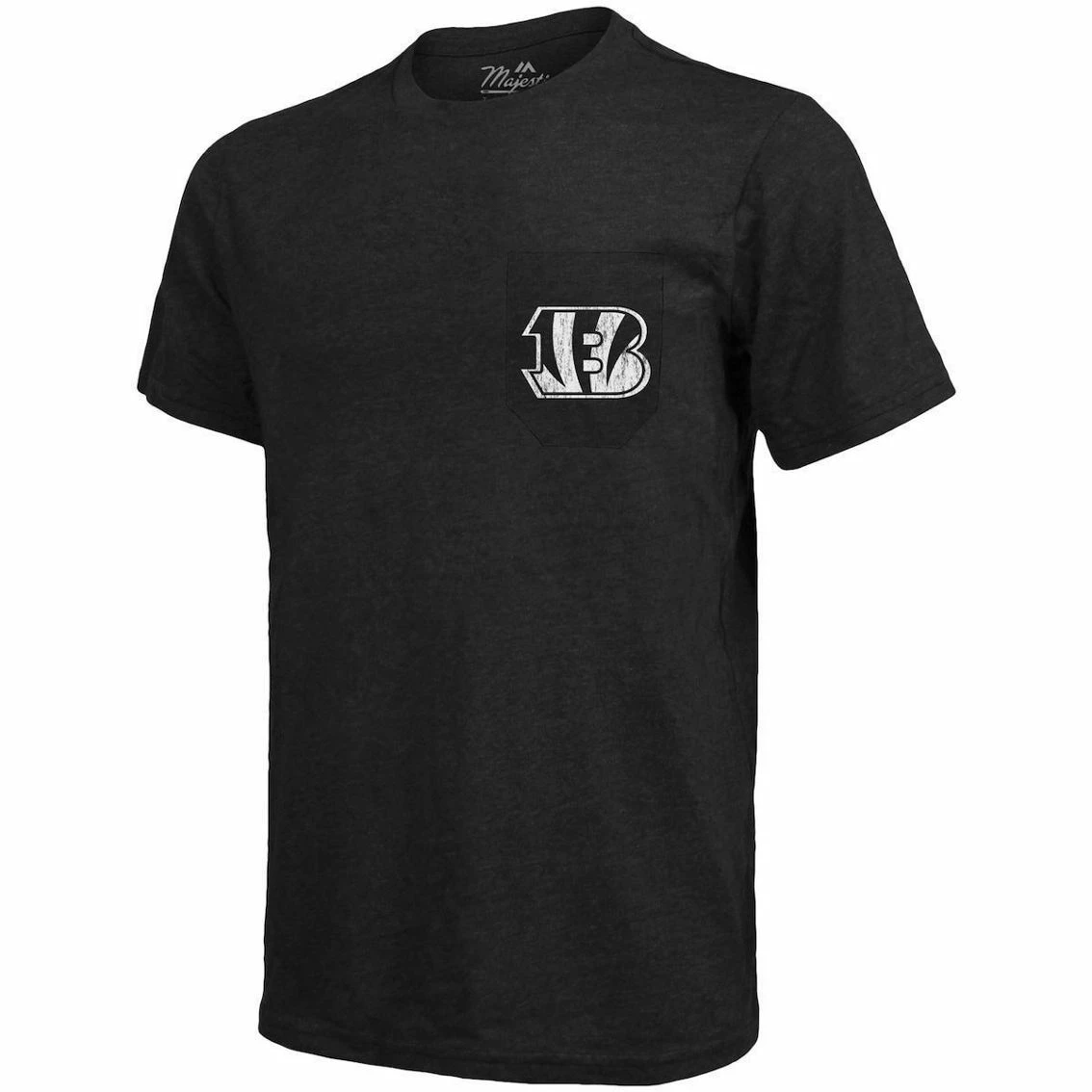 Majestic Threads Cincinnati Bengals Threads Tri-Blend Pocket T-Shirt - Black 5 Majestic Threads Cincinnati Bengals Threads Tri-Blend Pocket T-Shirt - Black - Image 3
