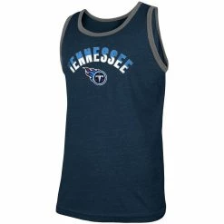 New Era Men's Heathered Navy Tennessee Titans Ringer Tri-Blend Tank Top -Fanatics DSCO1136774187 SXT5 ALT2