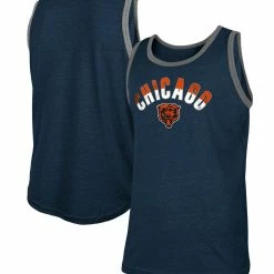 New Era Men's Heathered Navy Chicago Bears Ringer Tri-Blend Tank Top 7 New Era Men's Heathered Navy Chicago Bears Ringer Tri-Blend Tank Top -Fanatics DSCO1136775014 SXT5 ALT1