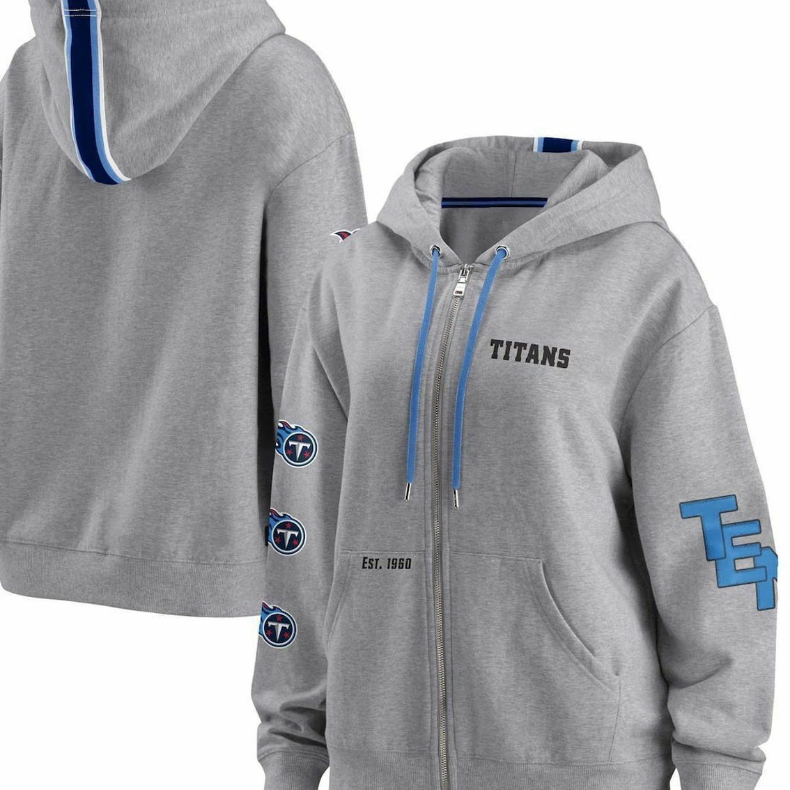 WEAR By Erin Andrews Women's Gray Tennessee Titans Full-Zip Hoodie 4 WEAR By Erin Andrews Women's Gray Tennessee Titans Full-Zip Hoodie - Image 2