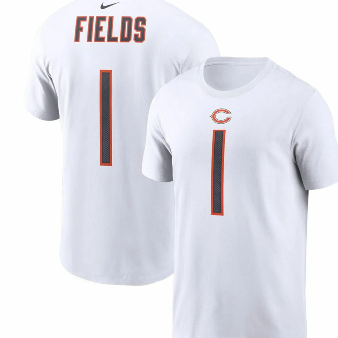 Nike Men's Justin Fields White Chicago Bears Player Name & Number T-Shirt 3 Nike Men's Justin Fields White Chicago Bears Player Name & Number T-Shirt