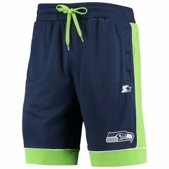 Men's Starter College Navy/Neon Green Seattle Seahawks Fan Favorite Fashion Shorts -Fanatics DSCO1136775696 NEONBL ALT2