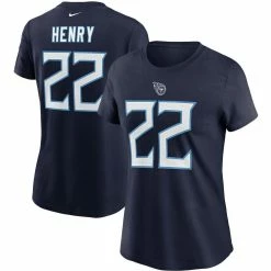 Nike Women's Derrick Henry Navy Tennessee Titans Player Name & Number T-Shirt