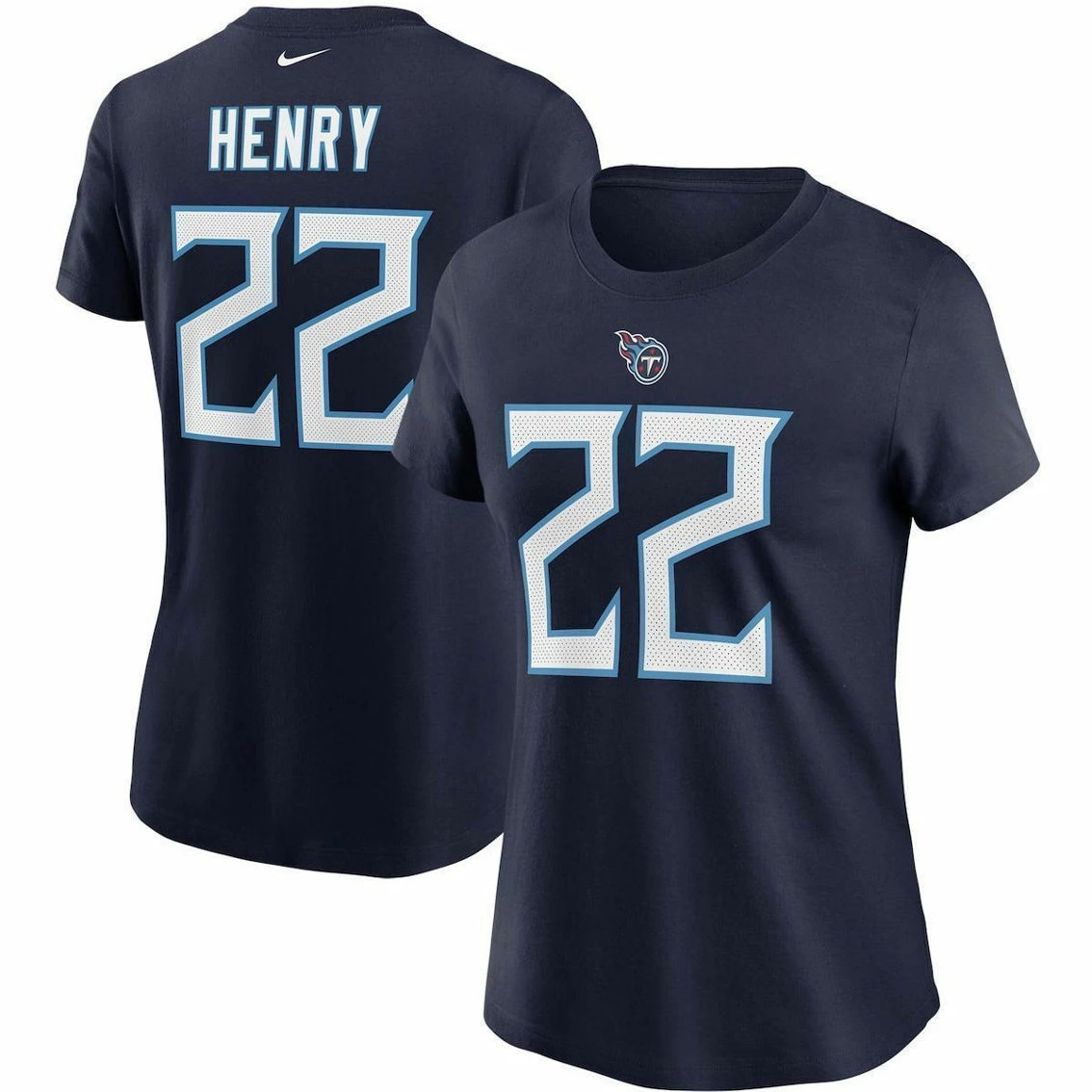 Nike Women's Derrick Henry Navy Tennessee Titans Player Name & Number T-Shirt 3 Nike Women's Derrick Henry Navy Tennessee Titans Player Name & Number T-Shirt