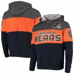 Starter Men's Heathered Gray/Orange Chicago Bears Extreme Fireballer Pullover Hoodie
