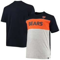 Fanatics Branded Men's Navy/Heathered Gray Chicago Bears Big & Tall Color Block T-Shirt