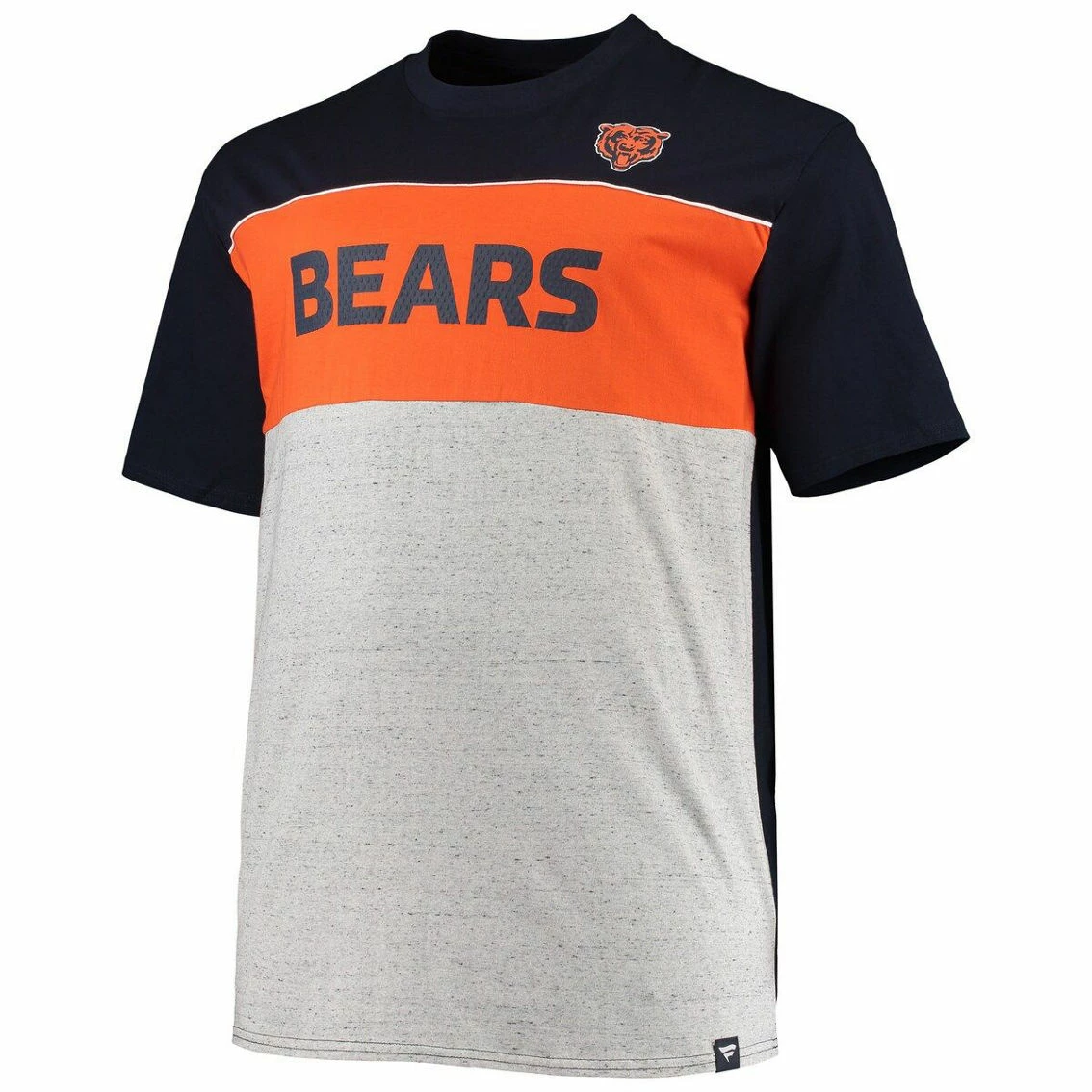 Fanatics Branded Men's Navy/Heathered Gray Chicago Bears Big & Tall Color Block T-Shirt 5 Fanatics Branded Men's Navy/Heathered Gray Chicago Bears Big & Tall Color Block T-Shirt - Image 3