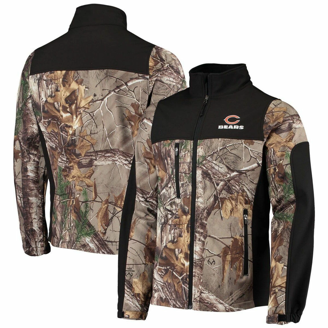 Dunbrooke Men's Realtree Camo/Black Chicago Bears Circle Hunter Softshell Full-Zip Jacket 3 Dunbrooke Men's Realtree Camo/Black Chicago Bears Circle Hunter Softshell Full-Zip Jacket