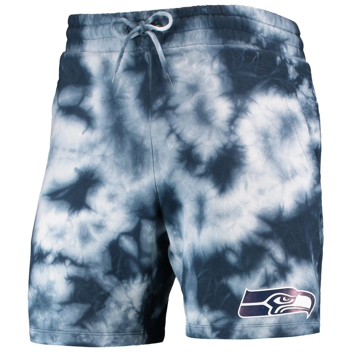 Men's New Era College Navy Seattle Seahawks Tie-Dye Shorts 5 Men's New Era College Navy Seattle Seahawks Tie-Dye Shorts - Image 3