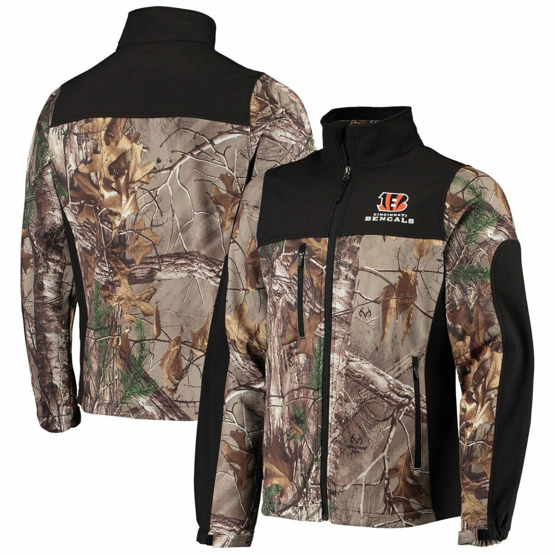 Dunbrooke Men's Realtree Camo/Black Cincinnati Bengals Circle Hunter Softshell Full-Zip Jacket 4 Dunbrooke Men's Realtree Camo/Black Cincinnati Bengals Circle Hunter Softshell Full-Zip Jacket - Image 2