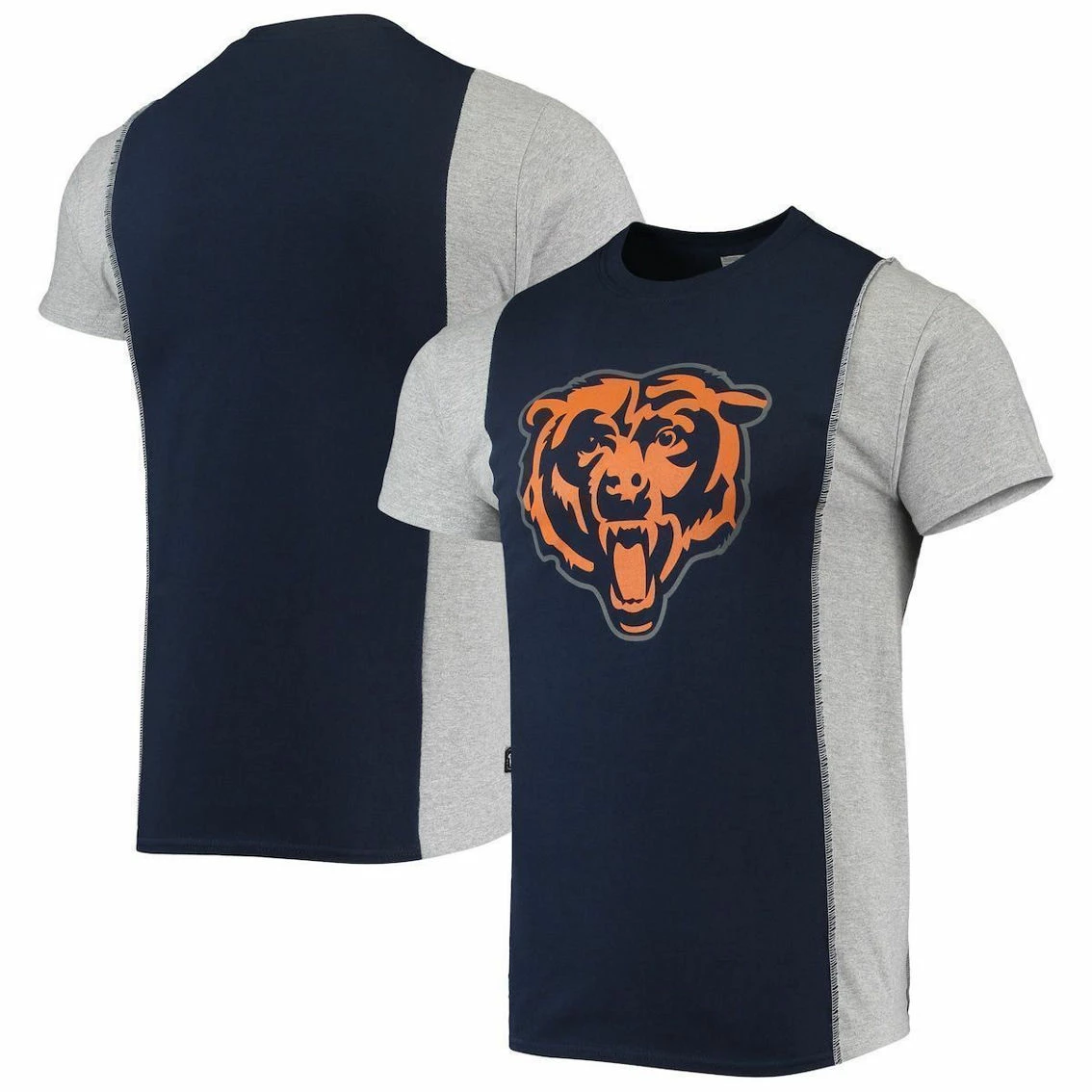 Refried Apparel Men's Navy/Heathered Gray Chicago Bears Sustainable Split T-Shirt 3 Refried Apparel Men's Navy/Heathered Gray Chicago Bears Sustainable Split T-Shirt