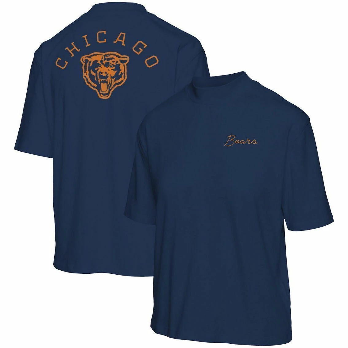 Junk Food Women's Navy Chicago Bears Half-Sleeve Mock Neck T-Shirt 4 Junk Food Women's Navy Chicago Bears Half-Sleeve Mock Neck T-Shirt - Image 2