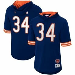 Men's Mitchell & Ness Walter Payton Navy Chicago Bears Retired Player Mesh Name & Number Hoodie T-Shirt