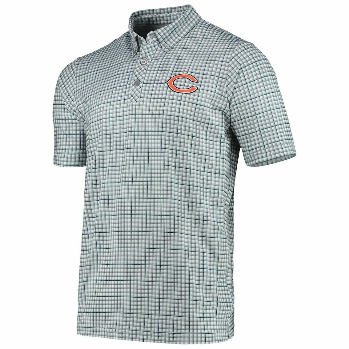 Antigua Men's Gray/Navy Chicago Bears Deliver Button-Down Polo 5 Antigua Men's Gray/Navy Chicago Bears Deliver Button-Down Polo - Image 3