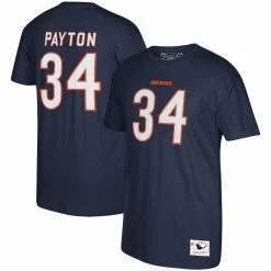 Mitchell & Ness Men's Walter Payton Navy Chicago Bears Retired Player Logo Name & Number T-Shirt