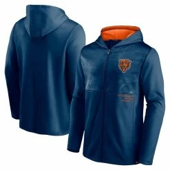 Fanatics Branded Men's Navy Chicago Bears Defender Full-Zip Hoodie Jacket