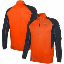 New Era Men's Orange Chicago Bears Combine Authentic Two-a-Days Half-Zip Jacket