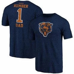 Fanatics Branded Men's Heathered Navy Chicago Bears Greatest Dad Retro Tri-Blend T-Shirt