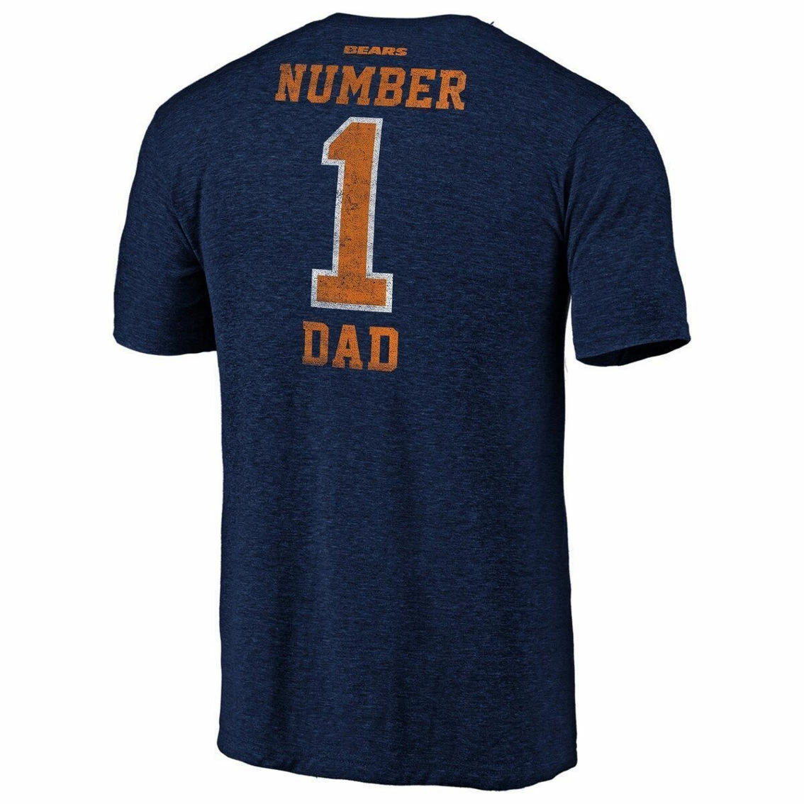 Fanatics Branded Men's Heathered Navy Chicago Bears Greatest Dad Retro Tri-Blend T-Shirt 6 Fanatics Branded Men's Heathered Navy Chicago Bears Greatest Dad Retro Tri-Blend T-Shirt - Image 4