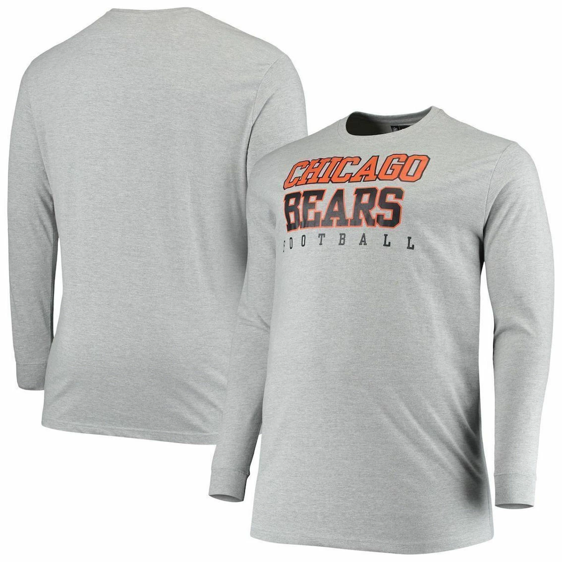 Fanatics Branded Men's Heathered Gray Chicago Bears Big & Tall Practice Long Sleeve T-Shirt 3 Fanatics Branded Men's Heathered Gray Chicago Bears Big & Tall Practice Long Sleeve T-Shirt