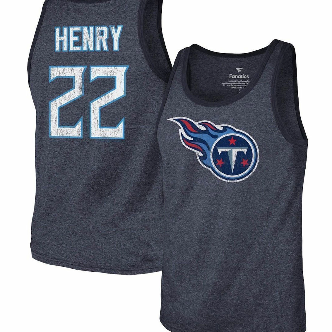 Majestic Threads Men's Derrick Henry Navy Tennessee Titans Name & Number Tri-Blend Tank Top 3 Majestic Threads Men's Derrick Henry Navy Tennessee Titans Name & Number Tri-Blend Tank Top