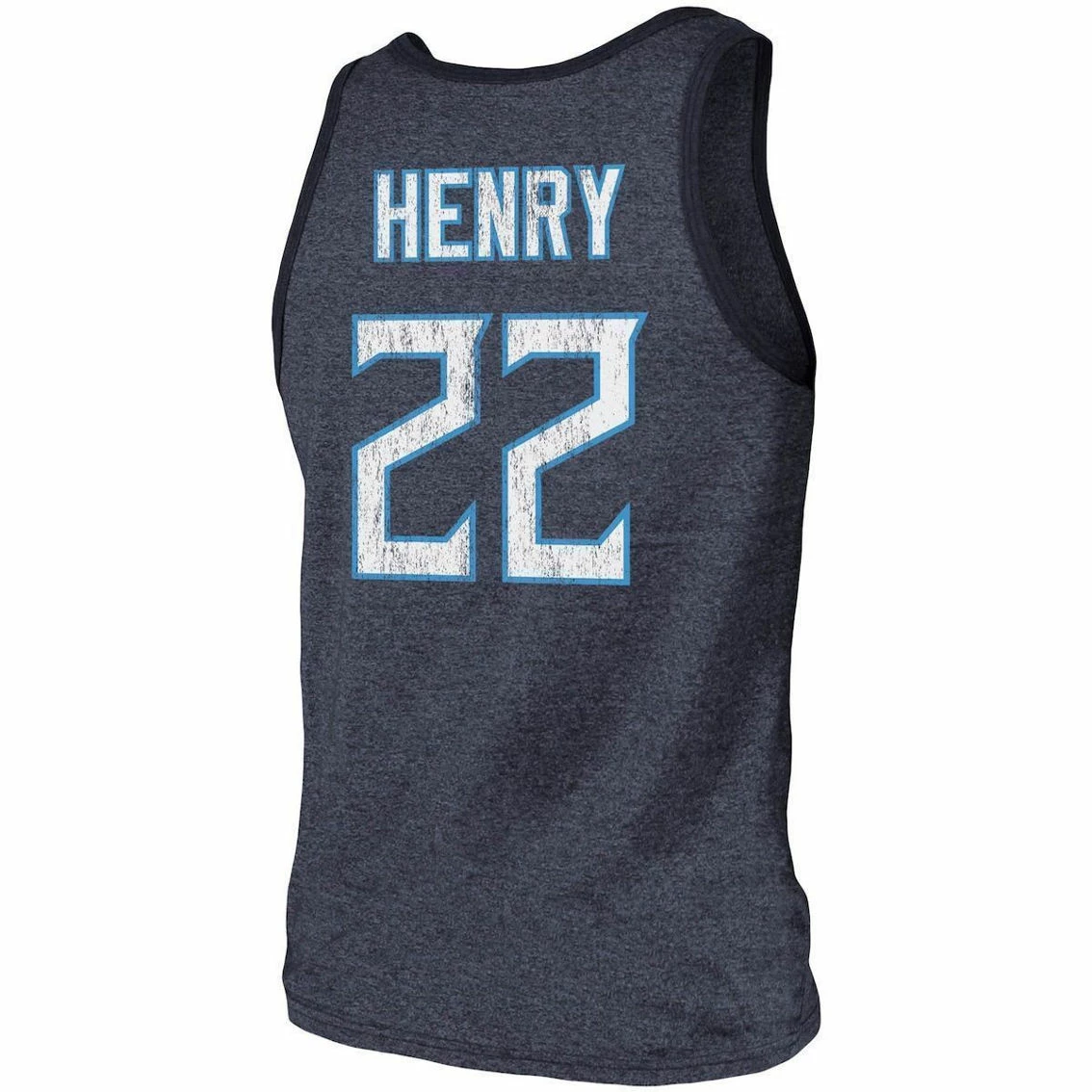 Majestic Threads Men's Derrick Henry Navy Tennessee Titans Name & Number Tri-Blend Tank Top 6 Majestic Threads Men's Derrick Henry Navy Tennessee Titans Name & Number Tri-Blend Tank Top - Image 4