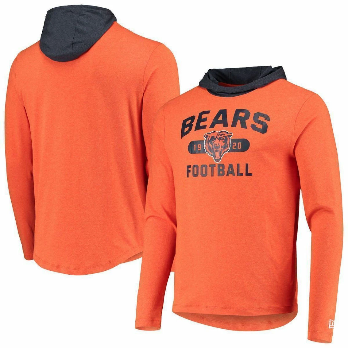 New Era Men's Orange/Navy Chicago Bears Active Block Hoodie Long Sleeve T-Shirt 3 New Era Men's Orange/Navy Chicago Bears Active Block Hoodie Long Sleeve T-Shirt