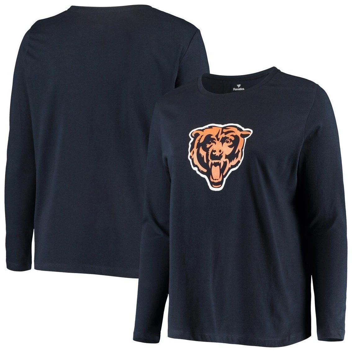 Fanatics Branded Women's Navy Chicago Bears Plus Size Primary Logo Long Sleeve T-Shirt 4 Fanatics Branded Women's Navy Chicago Bears Plus Size Primary Logo Long Sleeve T-Shirt - Image 2