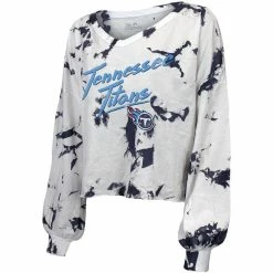 Majestic Threads Women's Threads White/Navy Tennessee Titans Off-Shoulder Tie-Dye V-Neck Long Sleeve T-Shirt 8 Majestic Threads Women's Threads White/Navy Tennessee Titans Off-Shoulder Tie-Dye V-Neck Long Sleeve T-Shirt -Fanatics DSCO1136784884 3550 ALT2