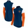 Women's Fanatics Branded Navy/Orange Chicago Bears Block Party Team Authentic Quarter-Zip Jacket