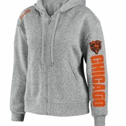 WEAR By Erin Andrews Women's Heathered Gray Chicago Bears Full-Zip Hoodie -Fanatics DSCO1136785161 1927 ALT2