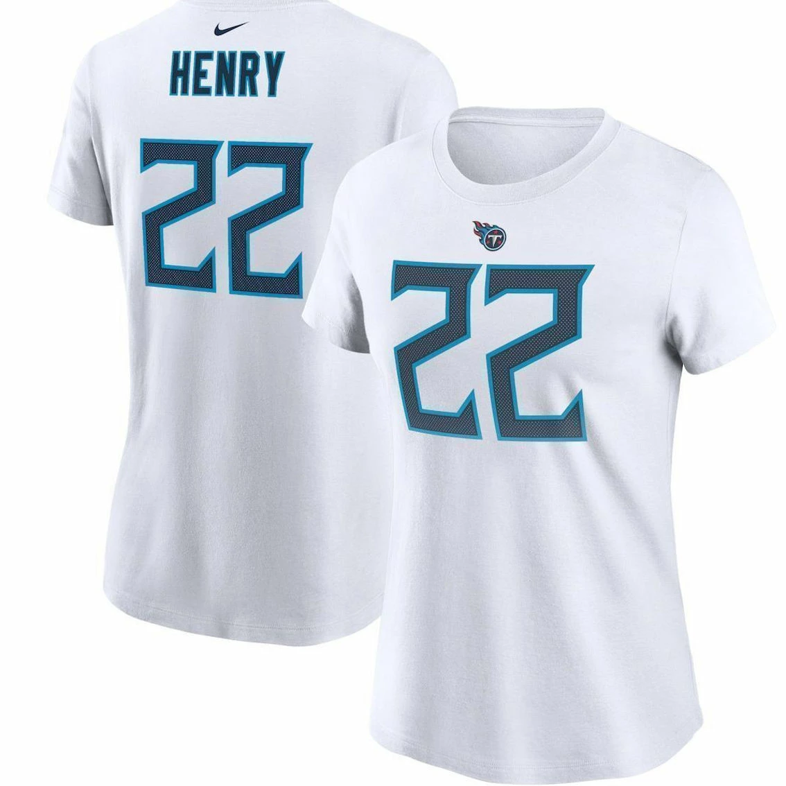 Nike Women's Derrick Henry White Tennessee Titans Player Name & Number T-Shirt 4 Nike Women's Derrick Henry White Tennessee Titans Player Name & Number T-Shirt - Image 2