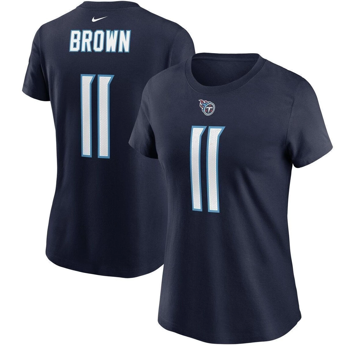 Nike Women's AJ Brown Navy Tennessee Titans Name & Number T-Shirt 4 Nike Women's AJ Brown Navy Tennessee Titans Name & Number T-Shirt - Image 2