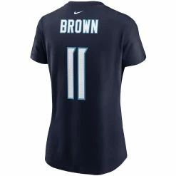 Nike Women's AJ Brown Navy Tennessee Titans Name & Number T-Shirt 9 Nike Women's AJ Brown Navy Tennessee Titans Name & Number T-Shirt -Fanatics DSCO1136785995 BROWBL ALT3