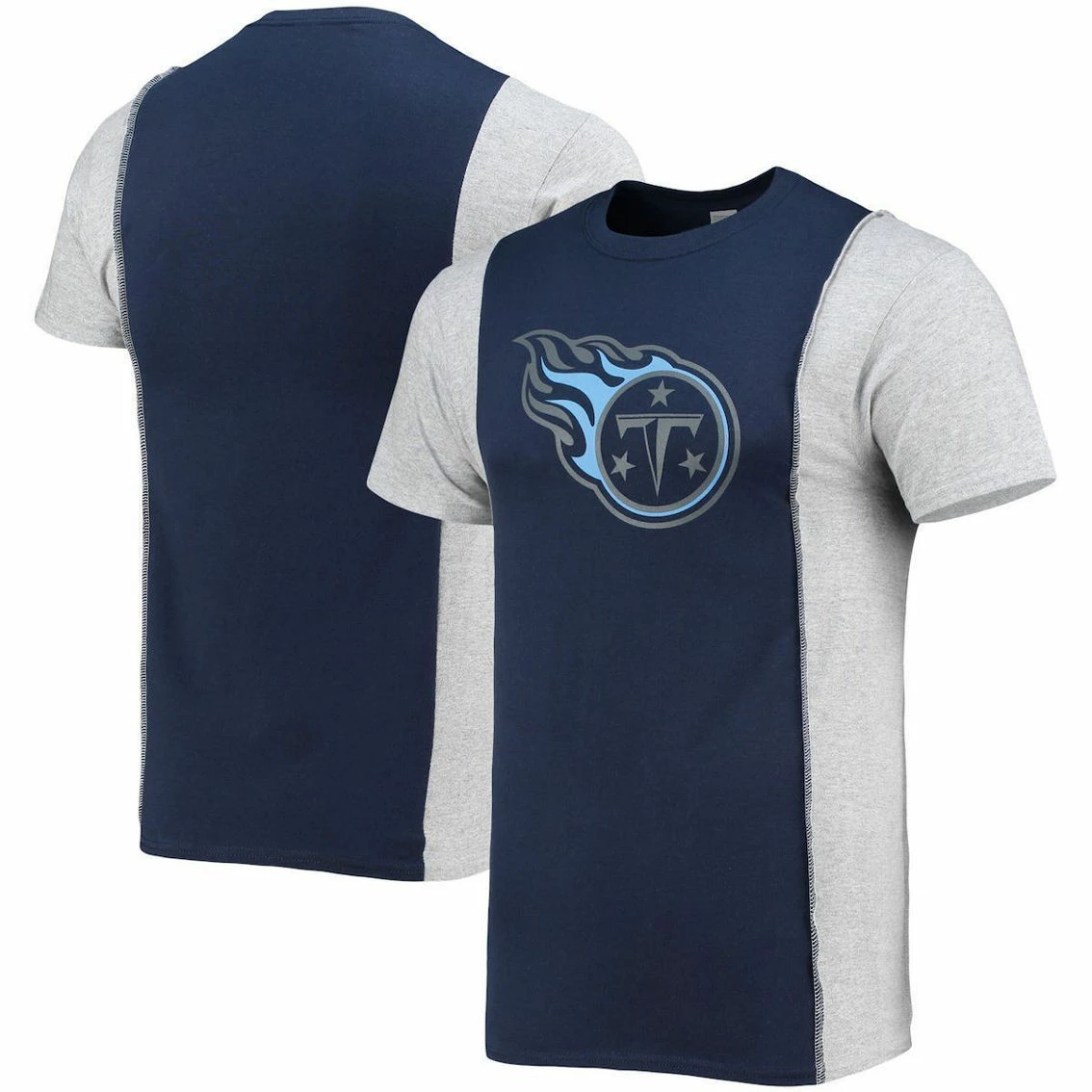Refried Apparel Men's Navy/Heathered Gray Tennessee Titans Sustainable Split T-Shirt 3 Refried Apparel Men's Navy/Heathered Gray Tennessee Titans Sustainable Split T-Shirt