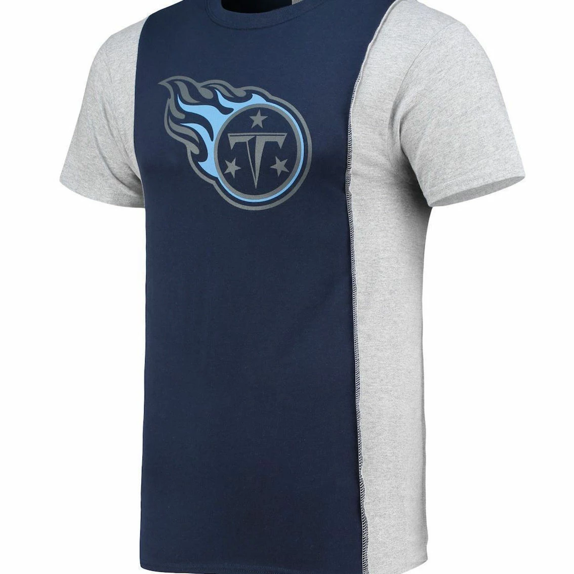 Refried Apparel Men's Navy/Heathered Gray Tennessee Titans Sustainable Split T-Shirt 5 Refried Apparel Men's Navy/Heathered Gray Tennessee Titans Sustainable Split T-Shirt - Image 3