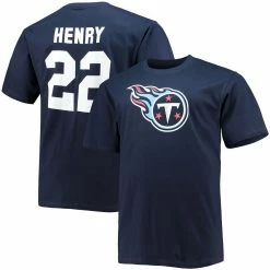 Fanatics Branded Men's Derrick Henry Navy Tennessee Titans Big & Tall Player Name & Number T-Shirt
