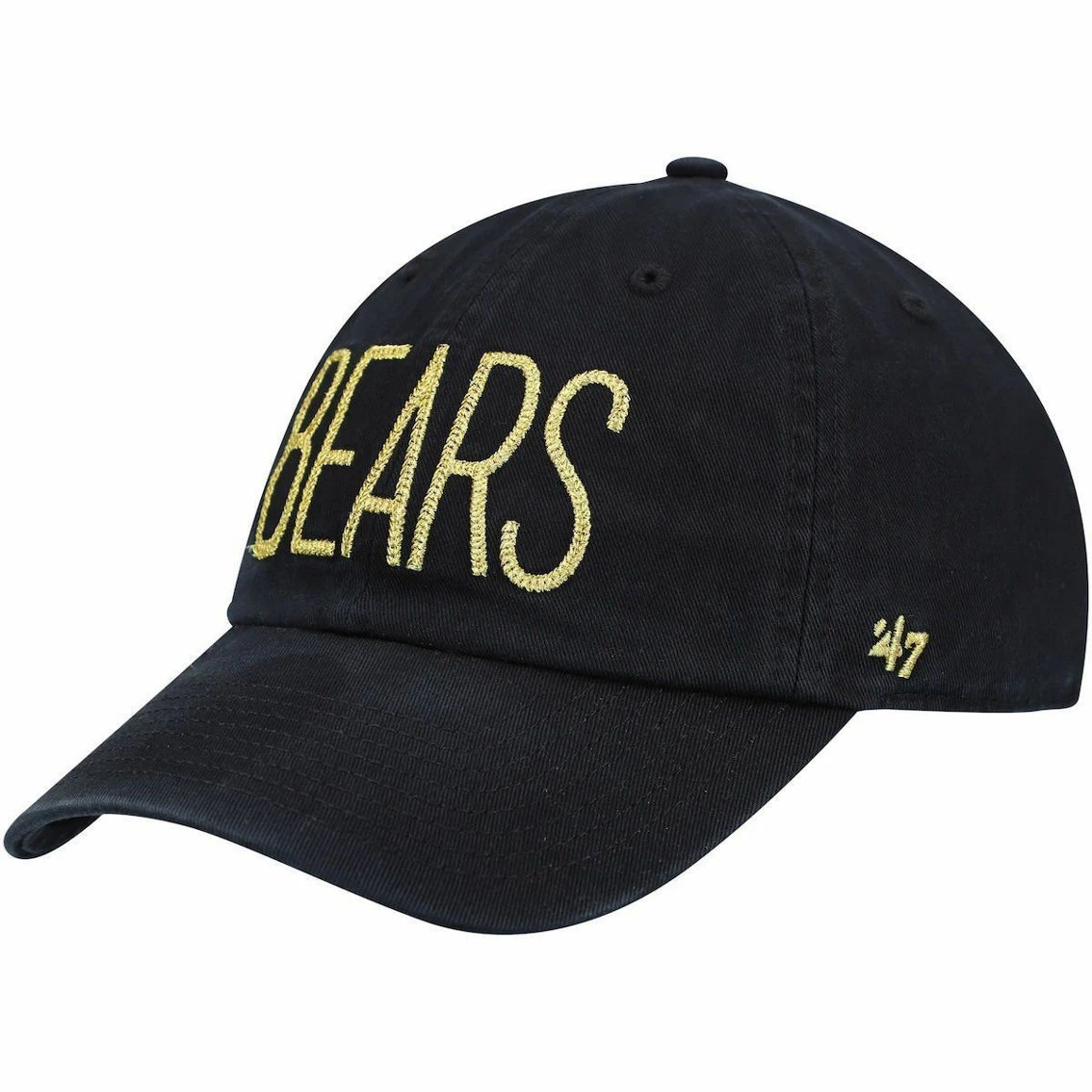 '47 Women's Black Chicago Bears Shimmer Text Clean Up Adjustable Hat 4 '47 Women's Black Chicago Bears Shimmer Text Clean Up Adjustable Hat - Image 2