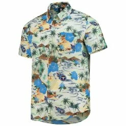 FOCO Men's Cream Tennessee Titans Paradise Floral Button-Up Shirt 8 FOCO Men's Cream Tennessee Titans Paradise Floral Button-Up Shirt -Fanatics DSCO1136790038 6662 ALT2