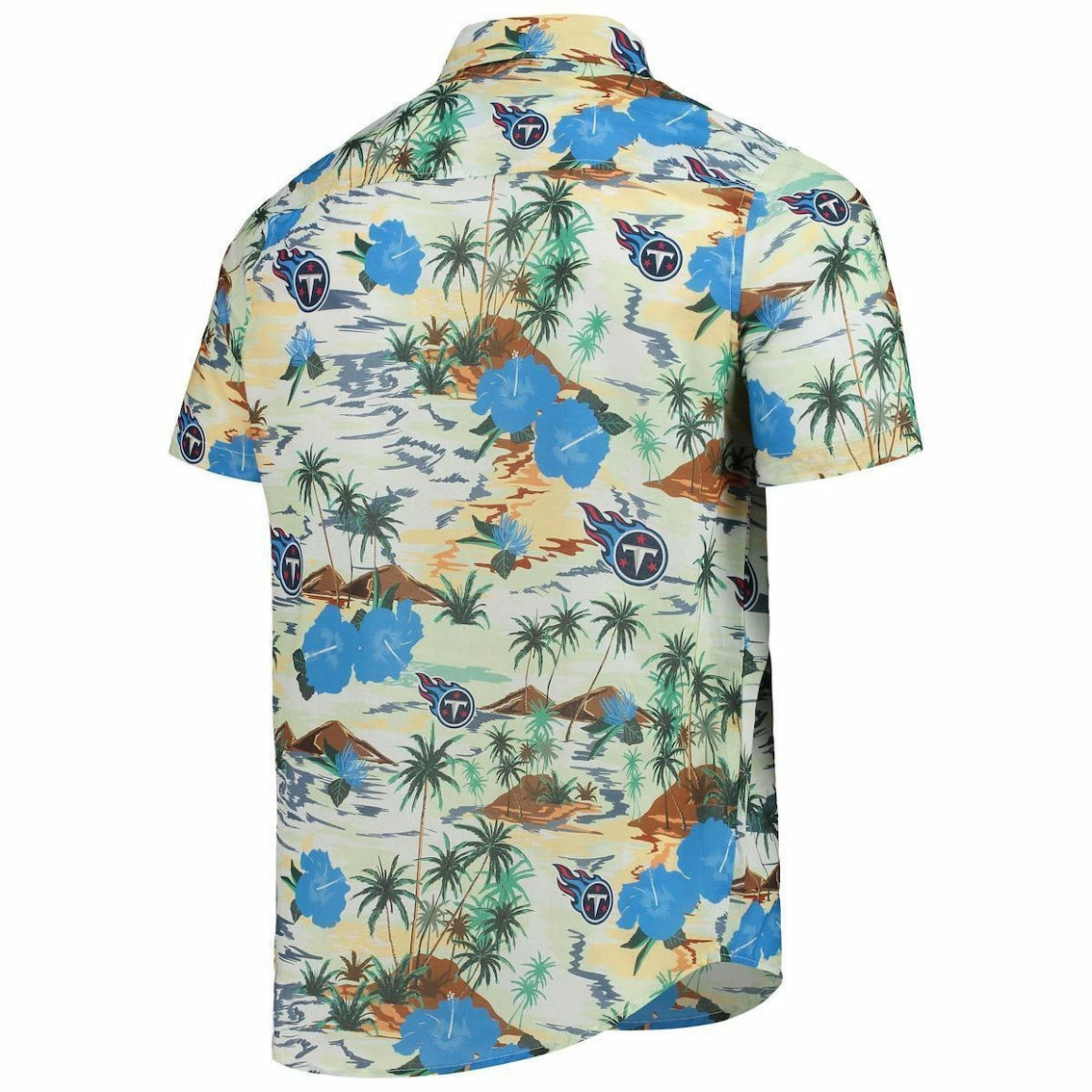 FOCO Men's Cream Tennessee Titans Paradise Floral Button-Up Shirt 6 FOCO Men's Cream Tennessee Titans Paradise Floral Button-Up Shirt - Image 4