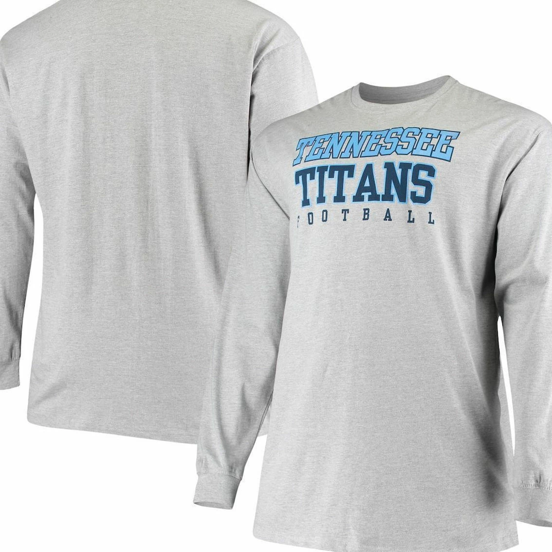 Fanatics Branded Men's Heathered Gray Tennessee Titans Big & Tall Practice Long Sleeve T-Shirt 4 Fanatics Branded Men's Heathered Gray Tennessee Titans Big & Tall Practice Long Sleeve T-Shirt - Image 2
