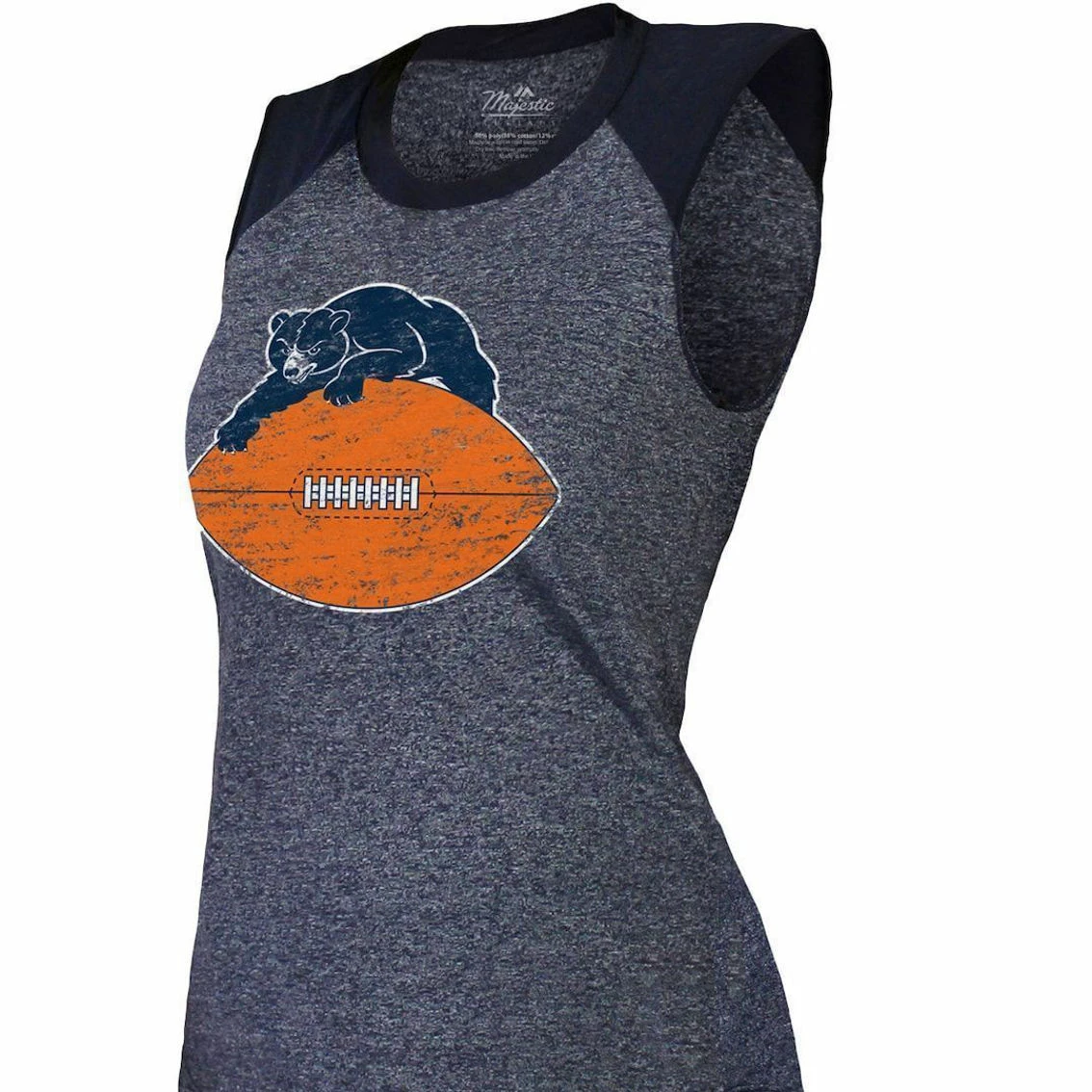 Majestic Threads Women's Threads Navy Chicago Bears Retro Tri-Blend Raglan Muscle Tank Top 5 Majestic Threads Women's Threads Navy Chicago Bears Retro Tri-Blend Raglan Muscle Tank Top - Image 3