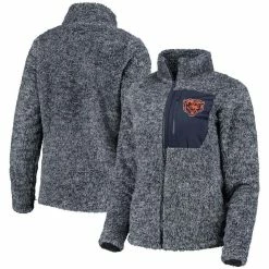 Outerstuff Juniors Navy Chicago Bears Intercepting Teddy Full-Zip Jacket